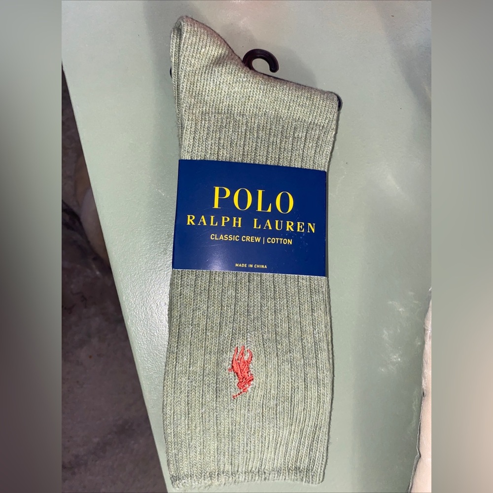 NEW Polo Ralph Lauren Classic Cotton Crew Sock Black Men's Size 13-16